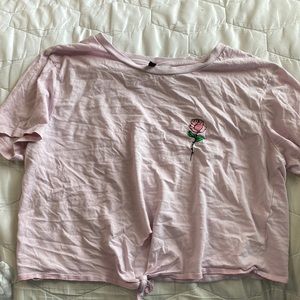 Pink rose crop top